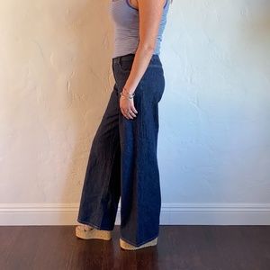 Calvin Klein dark navy wide leg sailor pants
